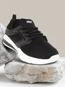 HRX by Hrithik Roshan Men Black Woven Design Street Running Shoes