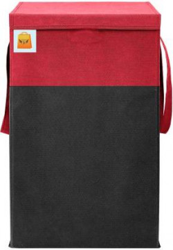 JUSTANDKRAFTS 68 L RED, BLACK LAUNDRY BASKET(NON WOVEN)