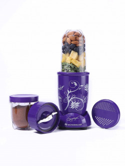 WONDERCHEF PURPLE 2 JAR NUTRI-BLEND MIXER GRINDER & BLENDER 400 W