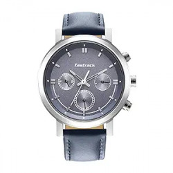 Fastrack Orange Dial Analog Watch for Men -3287SL02 Genuine Leather, B