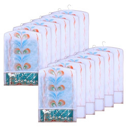 Kuber Industries Hanging Saree Cover | Non-Woven Brush Painting Patter