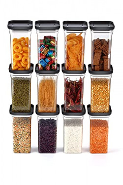 HOMEMET 1100 ML SQUARE AIR TIGHT CONTAINERS FOR KITCHEN STORAGE SET, B