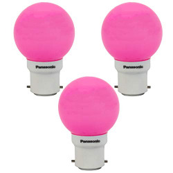 PANASONIC B22 LED PINK NIGHT LIGHT BULB (0.5 W, 92853PN-PK3) - PACK OF
