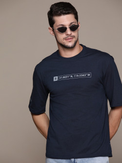 THE ROADSTER LIFESTYLE CO. PRINTED DROP-SHOULDER SLEEVES OVERSIZED T-S