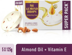 BAJAJ ALMOND DROPS MOISTURISING SOAP PACK OF 5 WITH ALMOND OIL & VITAM