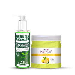 Pink Root Lemon Massage Gel 500ml with Green Tea Pore Cleansing Face W