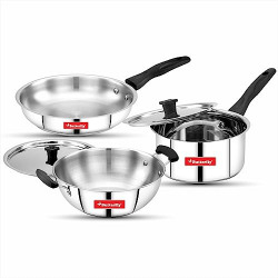 Butterfly Classic Ss Cookware Set-5 Pcs,Stainless Steel,Silver,1 litre