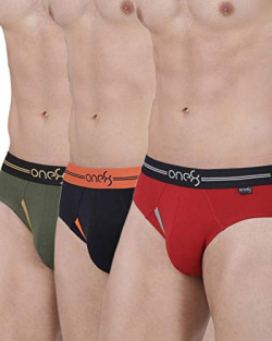 ONE8 BY VIRAT KOHLI MEN'S COTTON BRIEF (PACK OF 3) (205O1_BRICK RED/NA