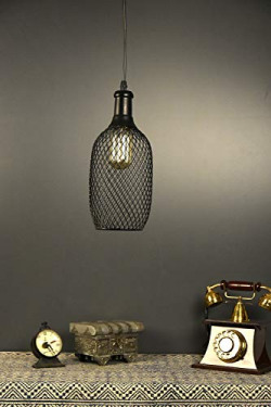TU CASA HG-15 BOTTLE SHAPE METAL MESH PENDENT LIGHT IRON HOLDER TYPE E