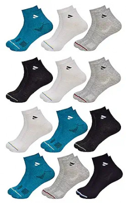 SJEWARE 12 PAIRS SOLID ANKLE SOCKS FOR MEN & WOMEN, MULTICOLOR, PACK O