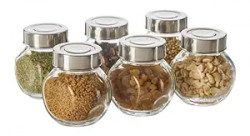 Amazon Brand - Solimo Glass Transparent Storage Jar with Steel Cap for