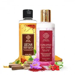 Mystic Pure Ayurveda Kumkumadi Body Lotion & Ubtan Body Wash Combo For