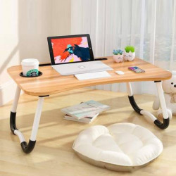 AKDIE WOOD PORTABLE LAPTOP TABLE(FINISH COLOR - WOODEN, PRE ASSEMBLED)
