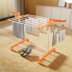 HAPPER PREMIUM DOUBLE SUPPORTED CLOTH DRYING RACK | FOLDABLE AND MOVAB