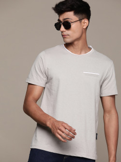 The Roadster Lifestyle Co. Short Sleeves Textured T-shirt