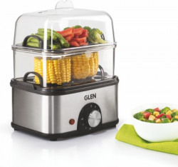 Glen 3 in 1 Electric Multi Cooker Egg Boiler with Extra Layer Rack Ste