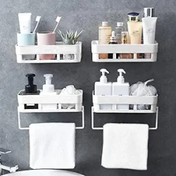 PRIMAX SELF ADHESIVE BATHROOM SHELF/BATHROOM ORGANIZER SHELF/WALL MOUN