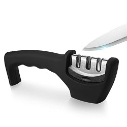 OOPUTO KITCHEN KNIFE SHARPENER - PROFESSIONAL 3 STAGE MANUAL SHARPENER