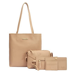 BAGSY MALONE WOMEN'S VEGAN LEATHER STYLISH TOTE BAG PACK OF 5 | LADIES