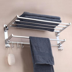 APRITO Stainless Steel Folding Towel Rack for Bathroom/Towel Stand/Han