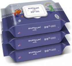BUMTUM BABY 99% WATER WET WIPES PACK OF 3(216 WIPES)