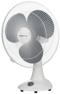 AMAZON BASICS 16-INCH TABLE FAN | TILTING HEAD | 1400 RPM | SILENT OPE