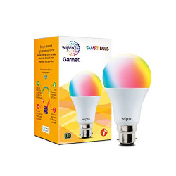 wipro WiFi Enabled Smart LED Bulb B22D 9-Watt (16 Million Colors + War