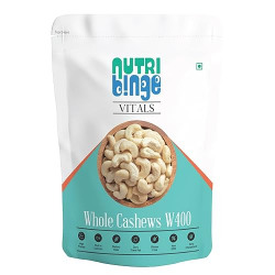 NUTRI BINGE Whole Cashew W400 Kaju 1000 Grams - Pack of 1, Organic Fre