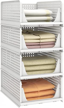 JD FRESH 4 Pieces Clothes Organizer For Wardrobe Cupboard Organizer Fo