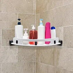 BONKASO K-2001 ACRYLIC BATHROOM CURVED CORNER SHELF (9 INCHES X 9 INCH
