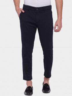 Being Human Men Navy Blue Regular Fit Cropped Jeans