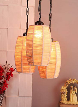TU CASA NATURAL BAMBOO HANGING LIGHT - HOLDER TYPE-B-22 (MULTICOLOUR,