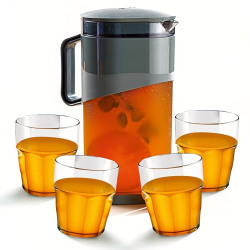 Ganesh 4 Water Glass and Jug Gift Set Transparent, Highball Water Glas