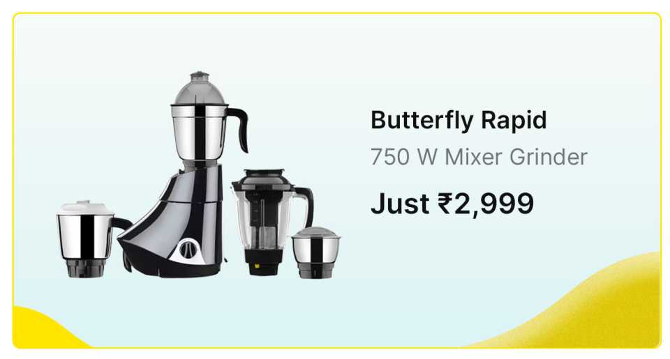 Butterfly Rapid - 4J / Rapid 750 W Juicer Mixer Grinder