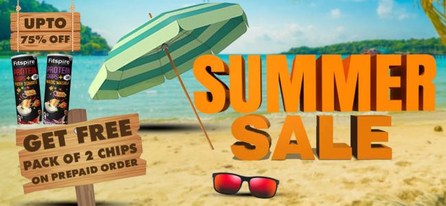 Summer Sale: Up To 75% Off + Get 2 pack of Protein chips only on prepaid order above RS 999