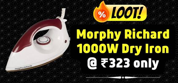 Morphy Richard 1000W Dry Iron @ Rs. 323