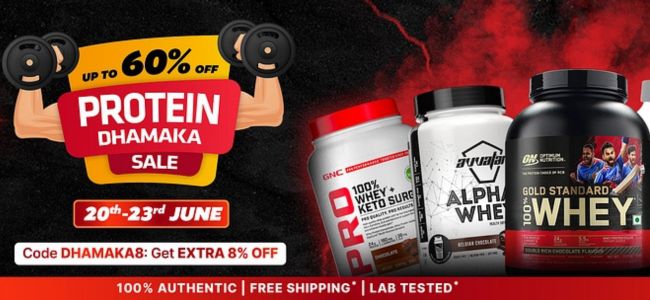 Protein Dhamaka Sale - Up to 60% OFF + Extra 8% OFF