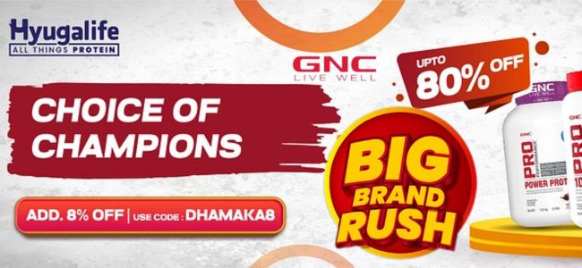 Big Brand Rush - Upto 60% OFF + Additional 8% OFF