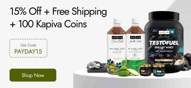Pay Day Sale: Extra 15% Off + Free Shipping + 100 Kapiva Coins