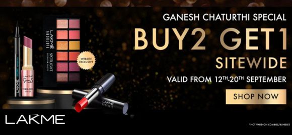 Lakme Ganesh Chaturthi Special offer - Buy 2 Get 1 Free