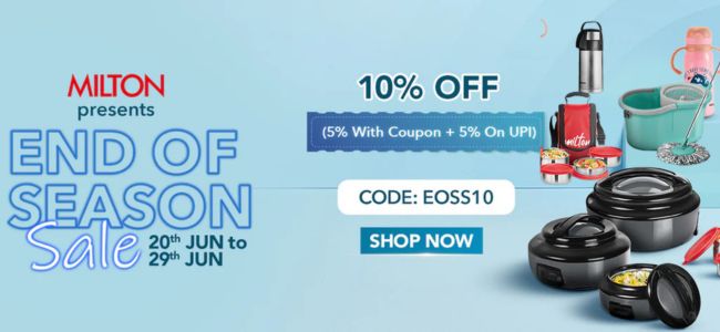 End of Season Sale - Extra 10% OFF (5% on Coupon + 5% on UPI)