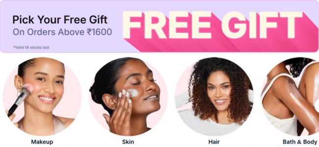 Pick your Free Gift on orders above Rs 1600