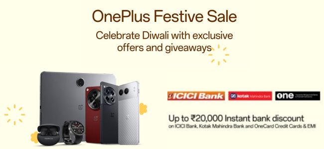 Oneplus Festive Sale - Get Upto Rs 20,000 OFF on Selected Credit Cards