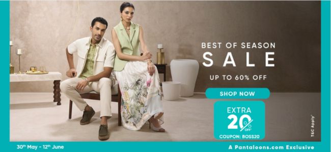 Best of Season Sale - Up to 60% OFF + Extra 20% OFF using Pantaloon Promo Code