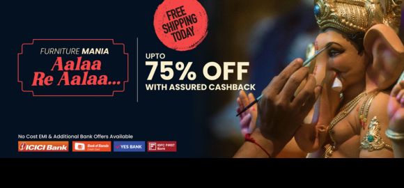 Pepperyfry Furniture Mania Sale - Up to 75% OFF with Assured Cashback