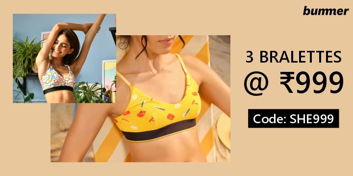 3 Bralettes for @ ₹999