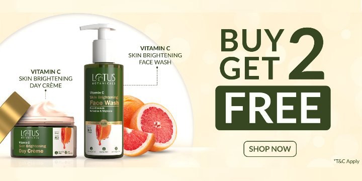 Add 4 of your favourite lotus products to your cart & 2 products of lesser value will automatically get Free 🤑