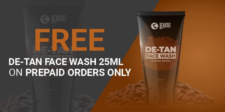π Free Beardo De-Tan Face Wash 25ml on all prepaid orders || no coupon code required π€