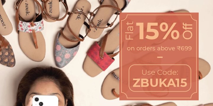 Get any Zouk product worth ₹699 or more to your cart to get extra 15% Off using Coupon🤑