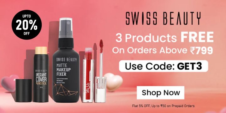 Get 3 Bestsellers FREE on Orders Above ₹799 + Flat 5% OFF, Up to ₹50 on Prepaid Orders